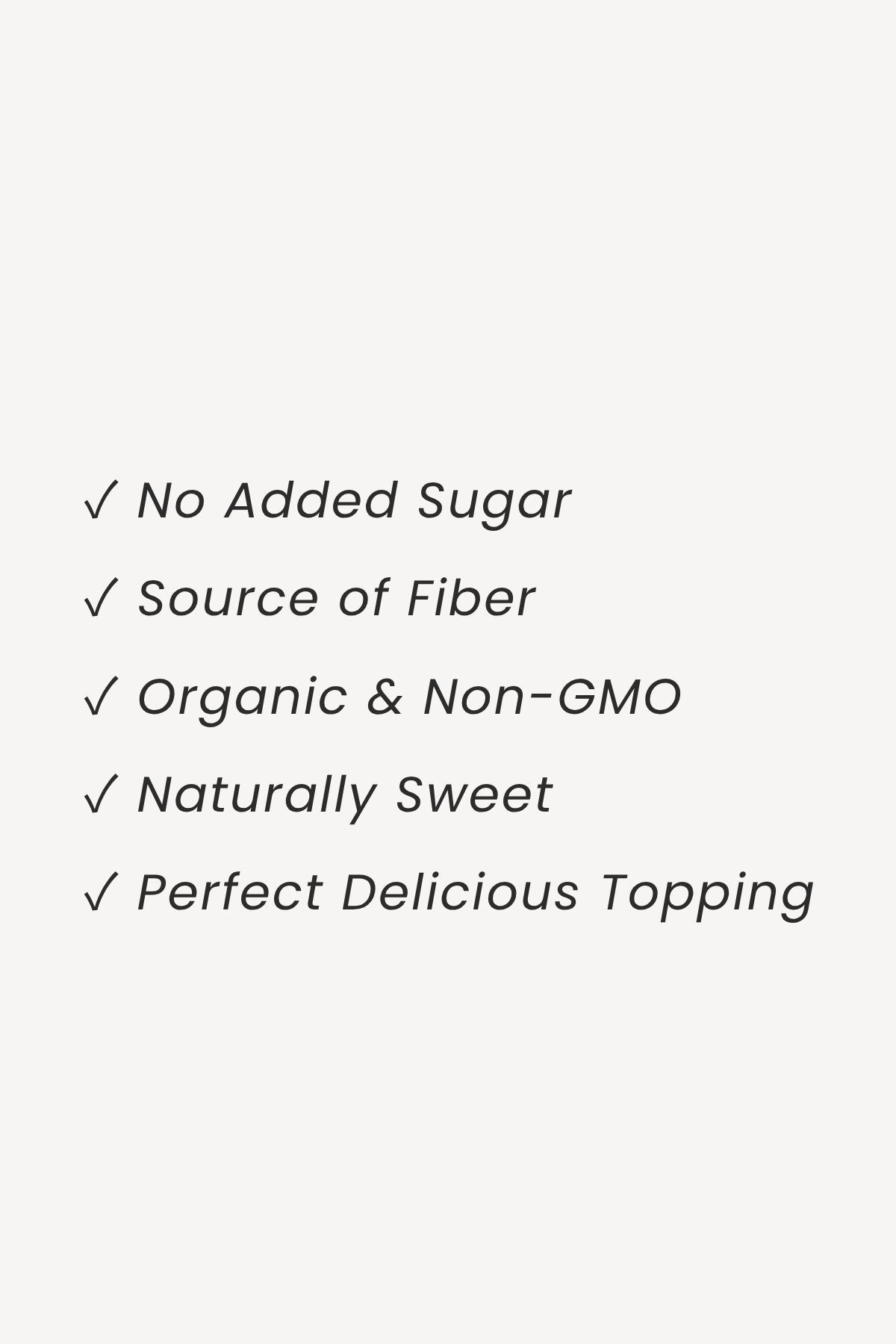 List of product features on a white background