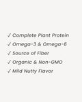 List of product features on a white background